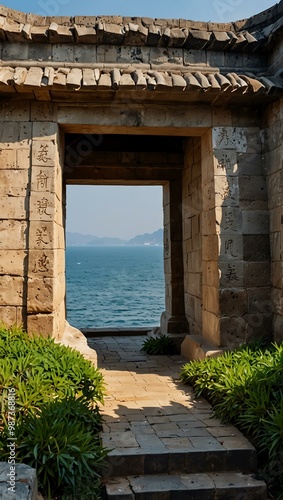 Dongshan Island’s scenic area with unique landscapes and ancient architecture. photo