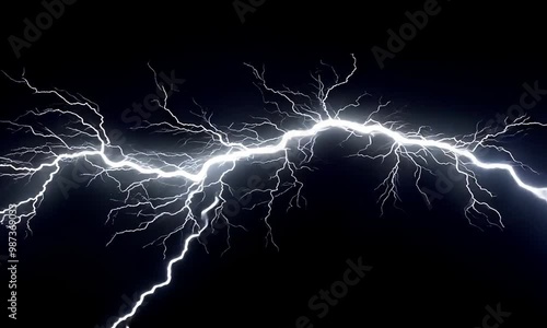 Lightning Bolt Against Dark Sky