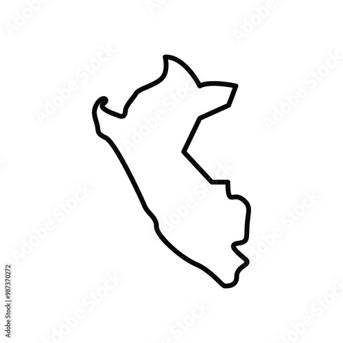 Peru map icon. Peru outline map. Simple icon design. Vector illustration