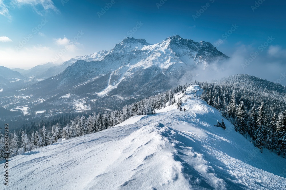 Mountain peak in snow, Zakopane, Poland , ai Mountain peak in snow, Zakopane, Poland , ai