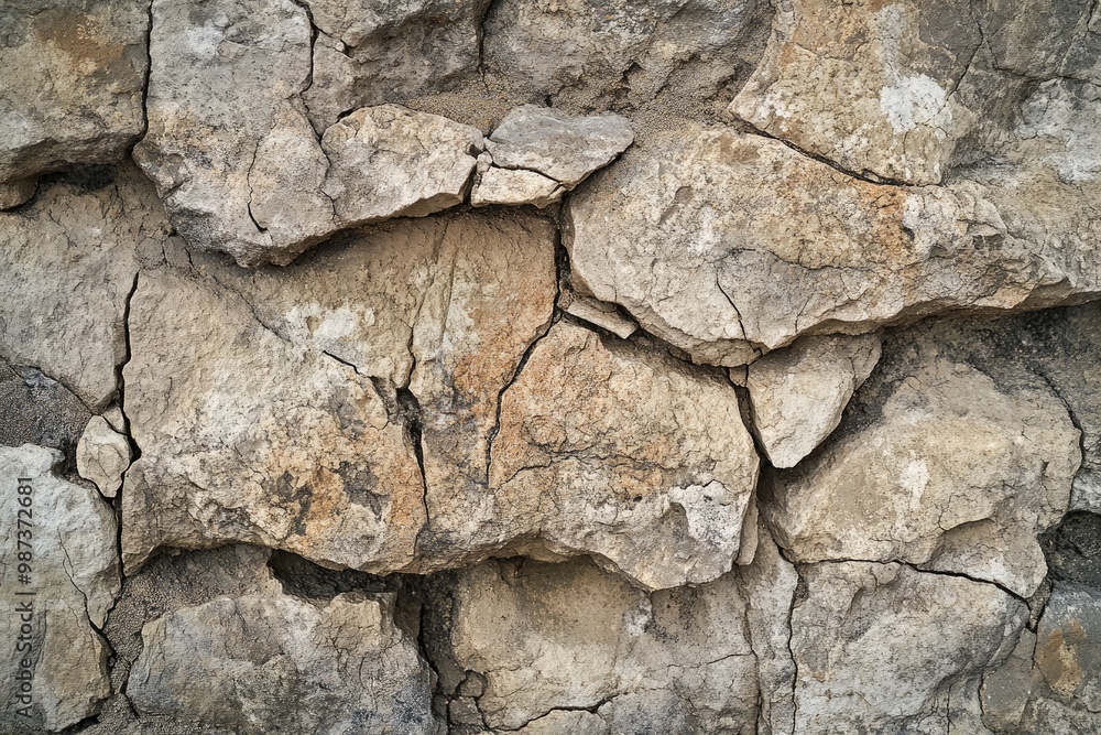 Tactile rough rock texture with cracks and natural formations Tactile rough rock texture with cracks and natural formations