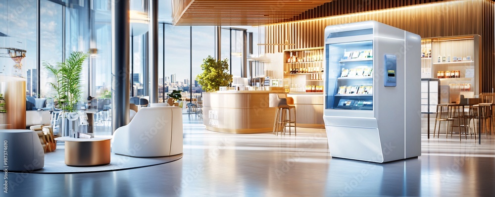 Modern Vending Machine in a Modern Cafe. Modern Vending Machine in a Modern Cafe.