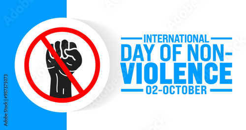 International Day of Non-Violence background or banner design template is observed every year in October. Holiday concept. Template for card, poster, placard, template. eps 10