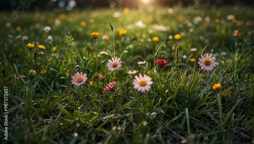 Flowers in the grass.