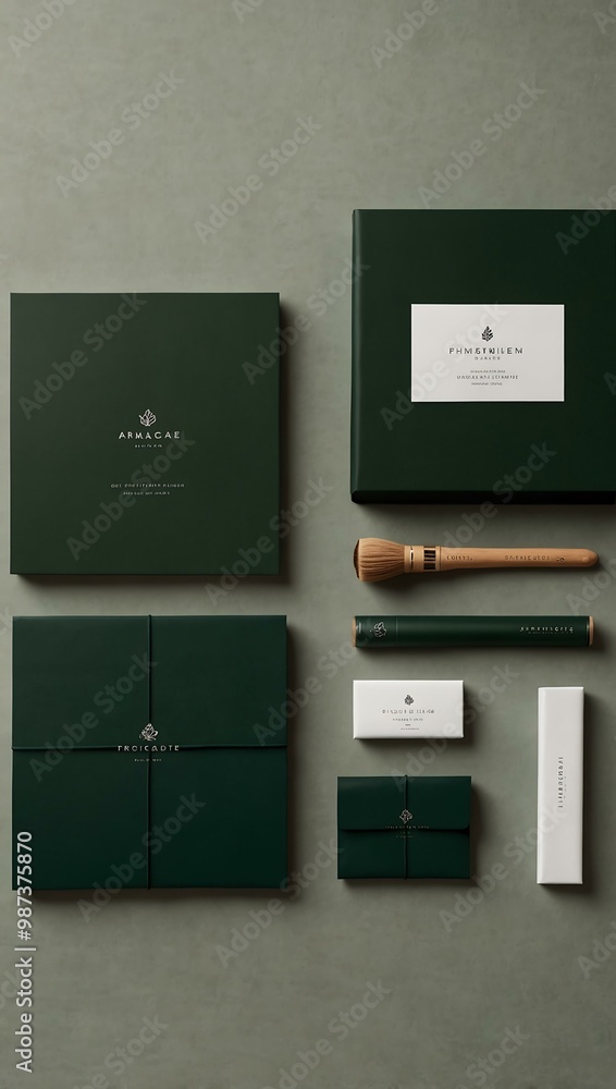 Forest Green minimalist branding with clean shapes. Forest Green minimalist branding with clean shapes.