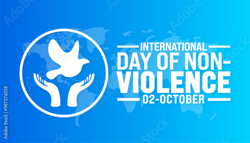 International Day of Non-Violence background or banner design template is observed every year in October. Holiday concept. Template for card, poster, placard, template. eps 10