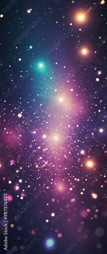 Obraz premium Abstract bokeh galaxy, phone wallpaper, phone background