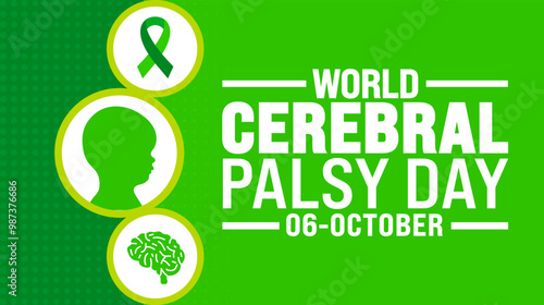 World Cerebral Palsy Day background or banner design template is observed every year in October. Holiday concept. Template for card, poster, placard, template. eps 10