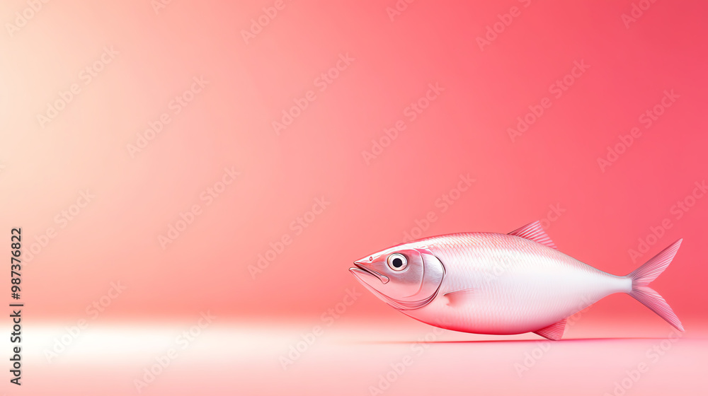 A beautifully photographed fish on a soft pink backdrop, highlighting its sleek shape and natural colors, ideal for culinary, seafood, or health-related themes. A beautifully photographed fish on a soft pink backdrop, highlighting its sleek shape and natural colors, ideal for culinary, seafood, or health-related themes.
