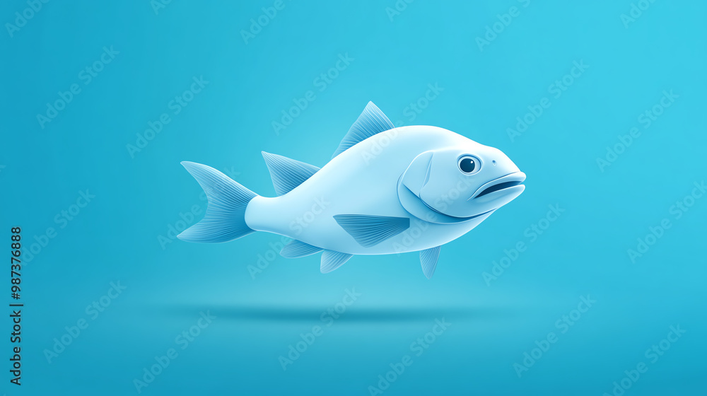 A 3D-rendered fish swimming gracefully against a vibrant blue background, showcasing its detailed fins and natural form. A 3D-rendered fish swimming gracefully against a vibrant blue background, showcasing its detailed fins and natural form.