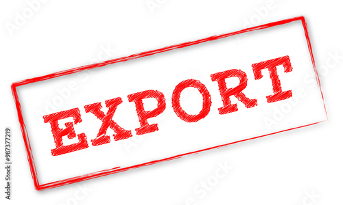 Timbre rouge avec le mot "Export"