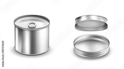 Blank metal can mockup