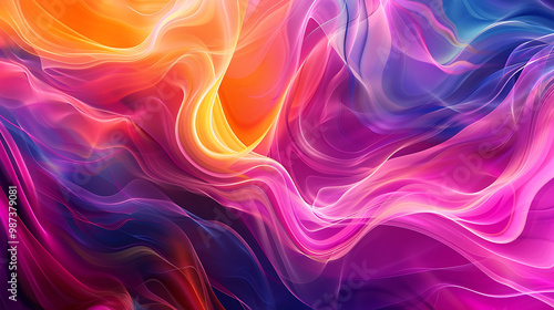 Dynamic abstract background with vibrant wave patterns