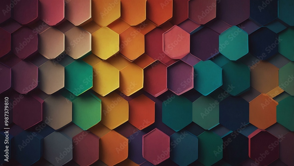 Geometric hexagon pattern in gradient colors. Geometric hexagon pattern in gradient colors.