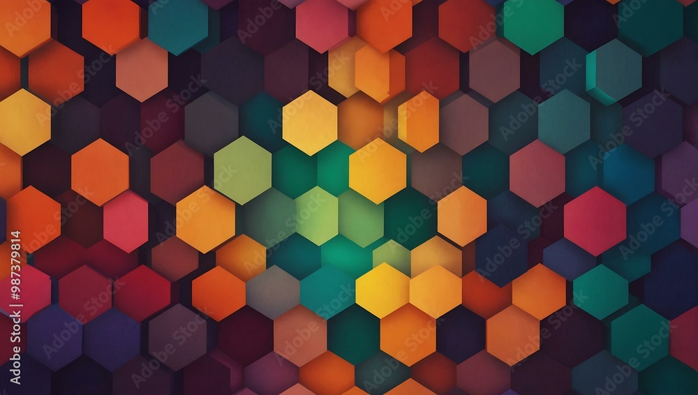 Geometric hexagon pattern in gradient colors. Geometric hexagon pattern in gradient colors.