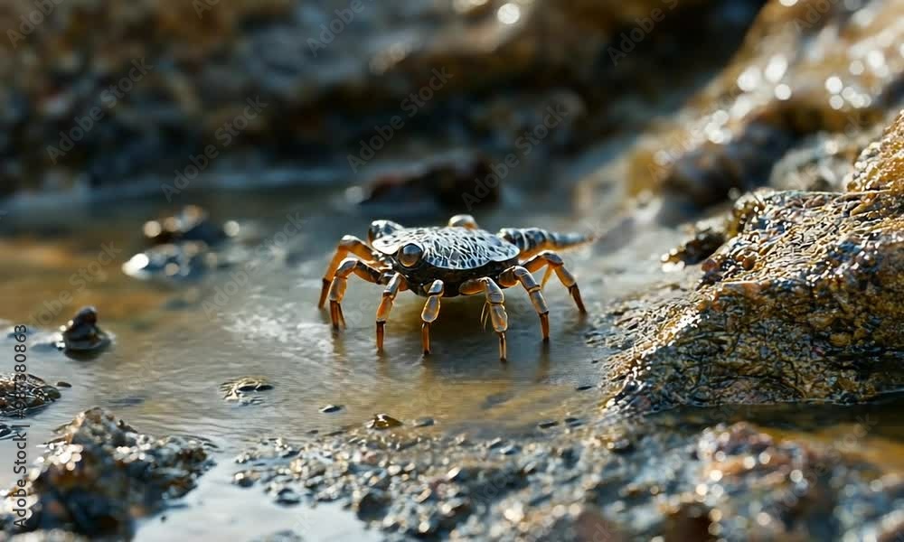Close-up of a Small Crab on Rocks Close-up of a Small Crab on Rocks