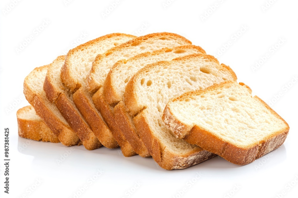 sliced bread, toast isolated on white background, clipping path, full depth of field, ai sliced bread, toast isolated on white background, clipping path, full depth of field, ai