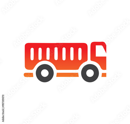 Fire truck icon on background for graphic and web design