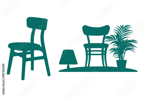 Chair vector silhouette image for your design.