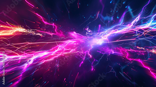 Dynamic electricity bolt radiating vibrant energy