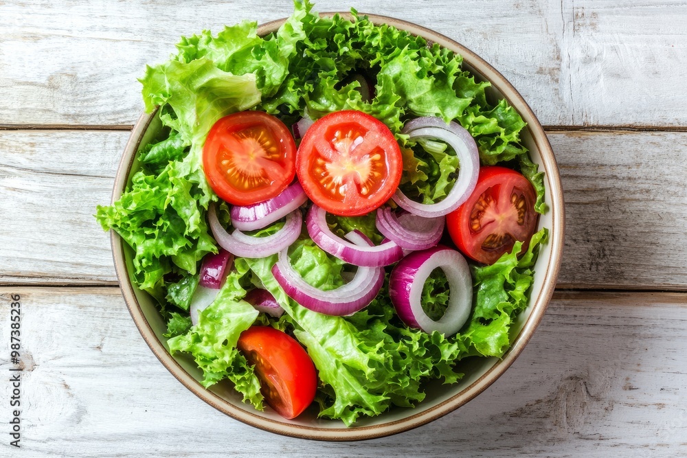 Fresh salad. Healthy summer meal, isolated on white background Fresh salad. Healthy summer meal, isolated on white background