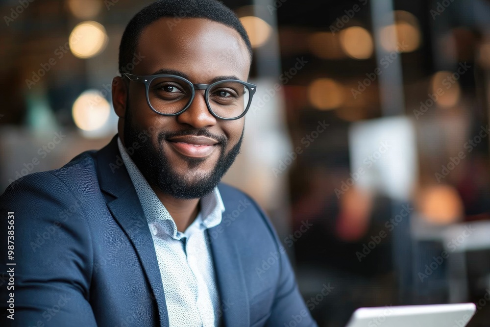 Fototapeta premium Portrait of a Confident Business Leader in Contemporary Workspace