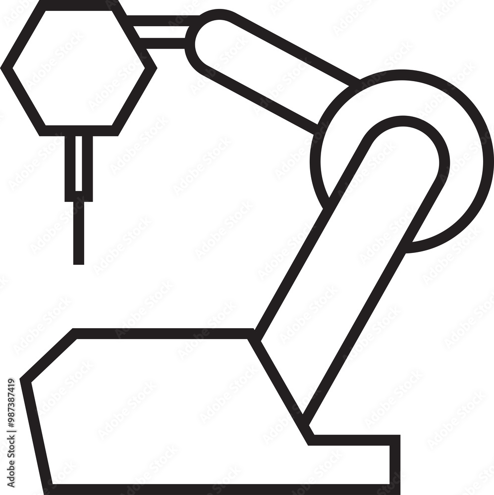 Robotic Arm Line Icon Robotic Arm Line Icon