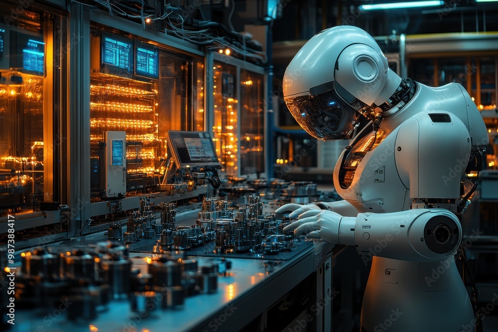 Robot Working in a Factory Robot Working in a Factory