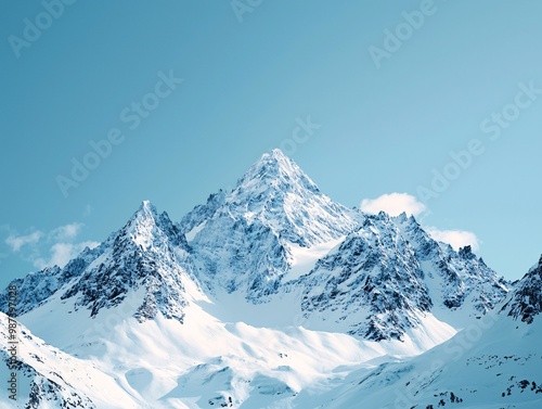 Wallpaper Mural Snow-Capped Mountains Under a Clear Blue Sky Torontodigital.ca