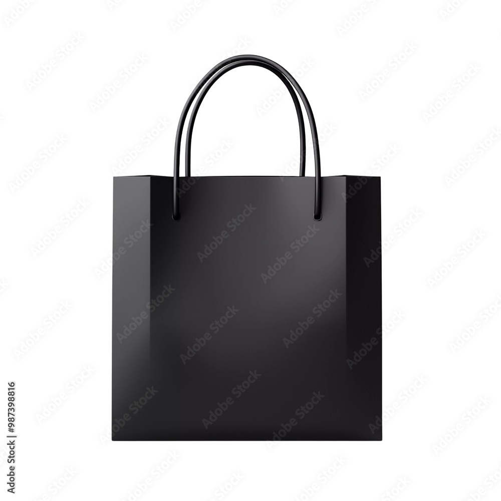 sleek black shopping bag with elegant handles, perfect for stylish purchases sleek black shopping bag with elegant handles, perfect for stylish purchases