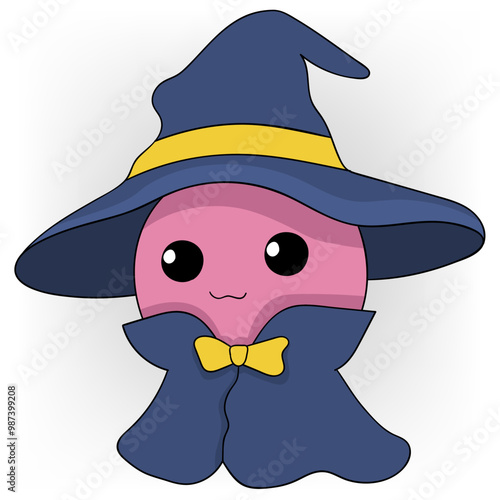 witch ghost wearing a celebration party costume