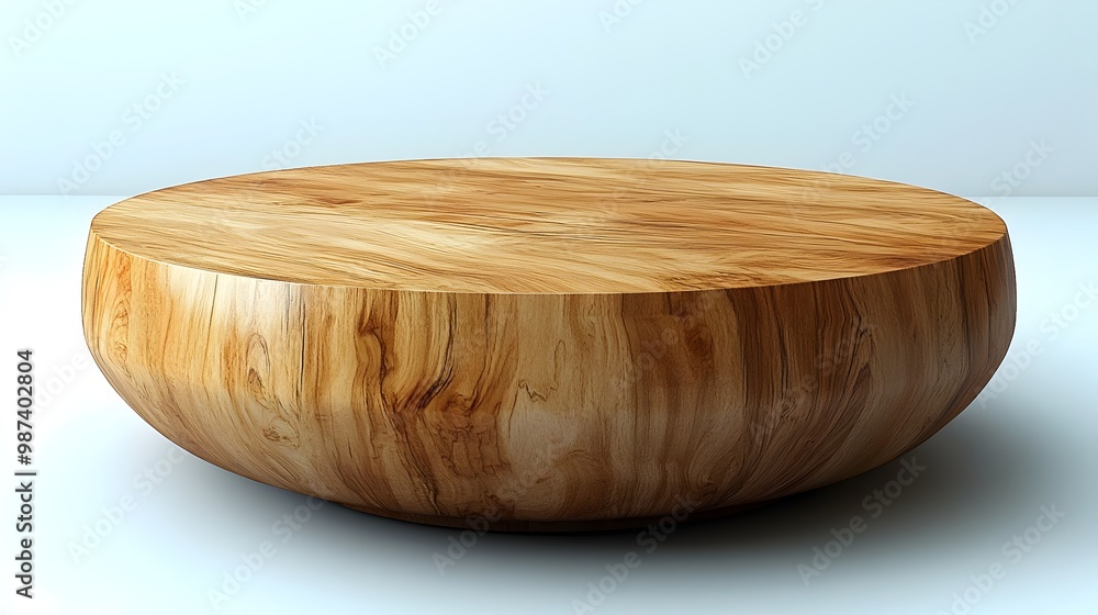 Elegant and modern round wooden coffee table with a smooth sleek surface isolated on a clean white background Minimalist design perfect for contemporary home decor and lifestyle photography Elegant and modern round wooden coffee table with a smooth sleek surface isolated on a clean white background Minimalist design perfect for contemporary home decor and lifestyle photography