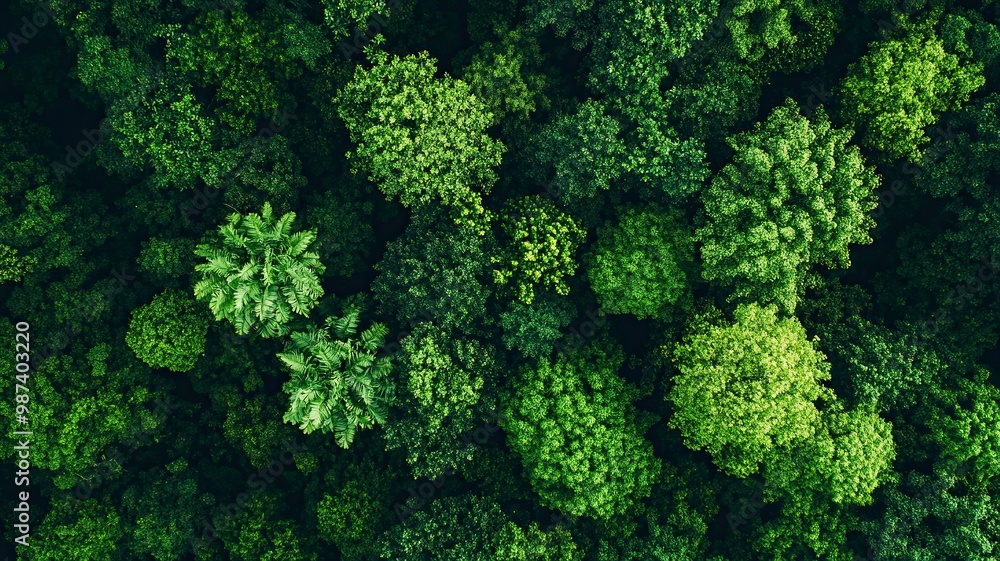 Aerial view of nature green forest and tree. Forest ecosystem and health concept and background, generative ai Aerial view of nature green forest and tree. Forest ecosystem and health concept and background, generative ai