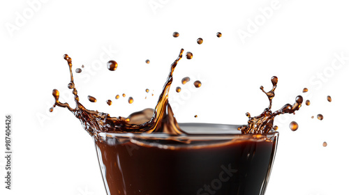 High-Resolution PNG of Coffee Splash with Isolated Transparent Background for Creative Projects