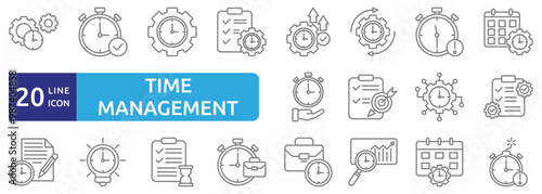 Time management icon set