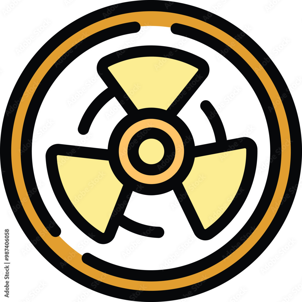 Fototapeta premium Yellow radioactivity symbol warning about hazardous materials and high radiation levels