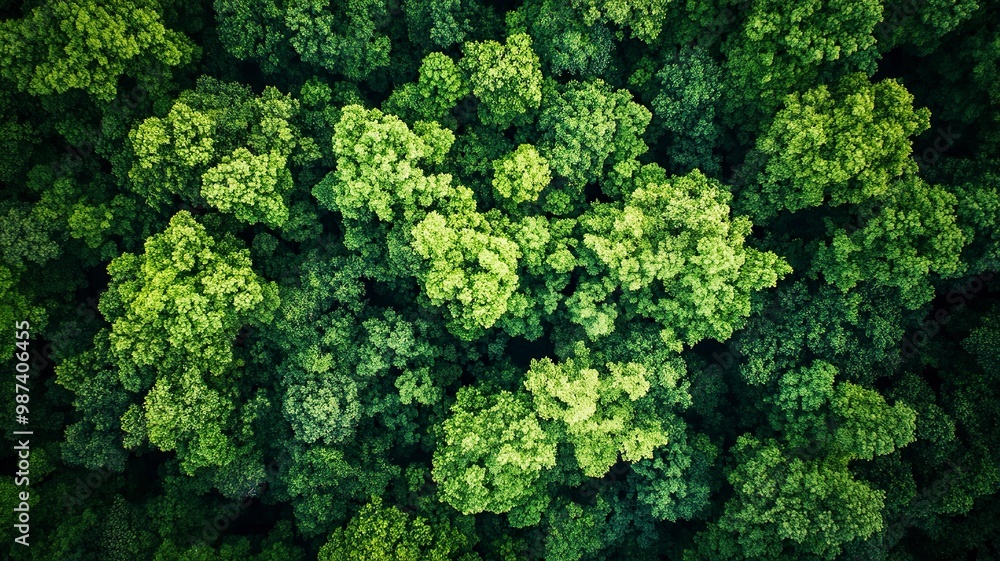 Aerial view of nature green forest and tree. Forest ecosystem and health concept and background, generative ai Aerial view of nature green forest and tree. Forest ecosystem and health concept and background, generative ai