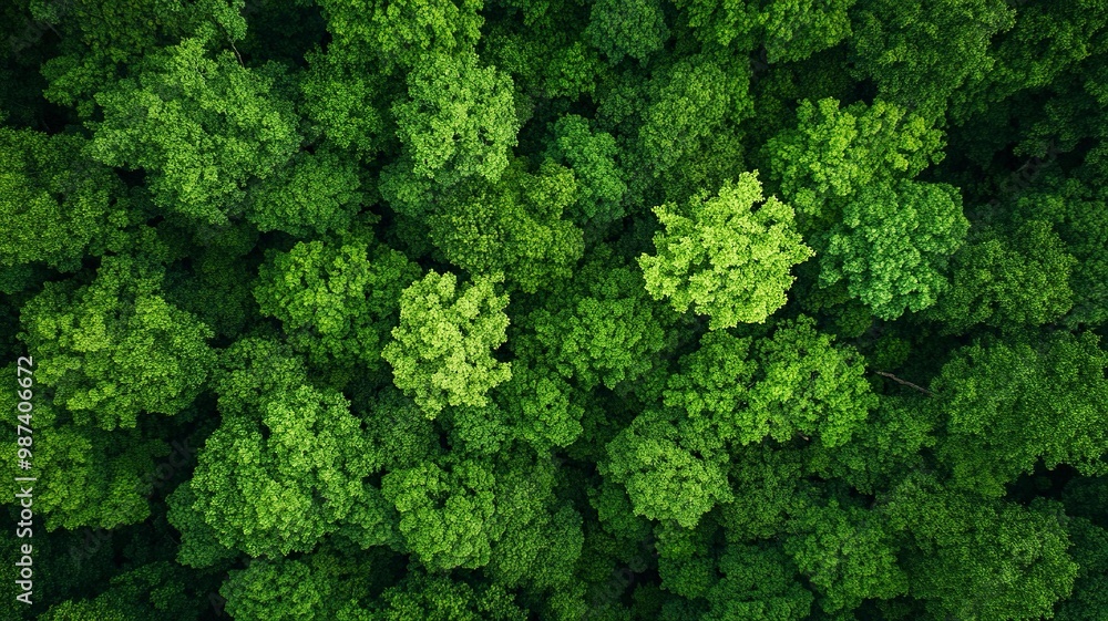 Aerial view of nature green forest and tree. Forest ecosystem and health concept and background, generative ai Aerial view of nature green forest and tree. Forest ecosystem and health concept and background, generative ai