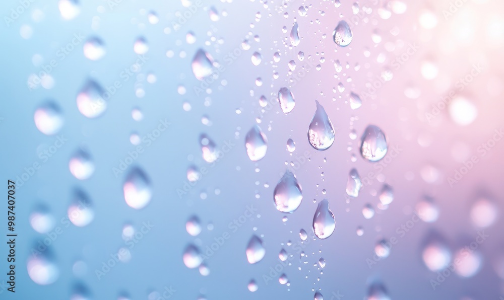Beautiful close-up of water droplets on a soft gradient background, showcasing nature's elegance and tranquility. Beautiful close-up of water droplets on a soft gradient background, showcasing nature's elegance and tranquility.