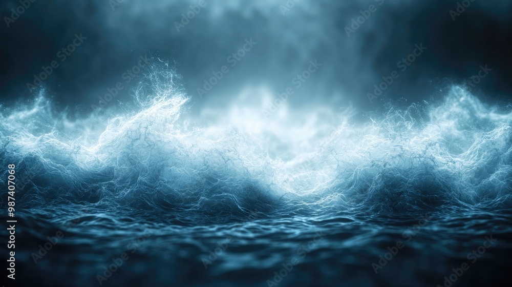 Captured waves in a moody blue tone, showcasing the power and beauty of nature's ocean water in motion. Captured waves in a moody blue tone, showcasing the power and beauty of nature's ocean water in motion.