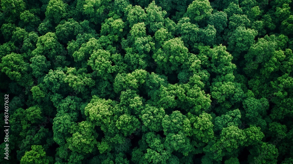 Aerial view of nature green forest and tree. Forest ecosystem and health concept and background, generative ai Aerial view of nature green forest and tree. Forest ecosystem and health concept and background, generative ai