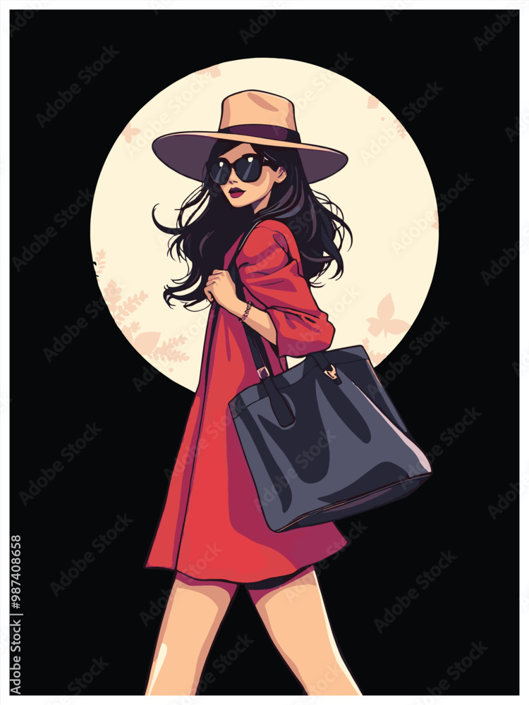 Fashion girl with sunglass vector @ illustration design Fashion girl with sunglass vector @ illustration design