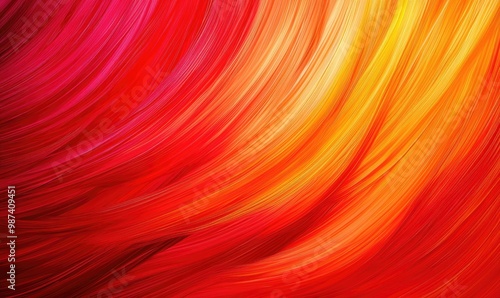 Vibrant abstract background featuring smooth waves of red and yellow hues, evoking energy and creativity.