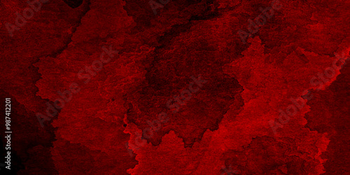 red polished stained watercolor background,  old style dark red grunge texture, watercolor background wallpaper with clouds. Red particles explosion on black background graphics pattern.	