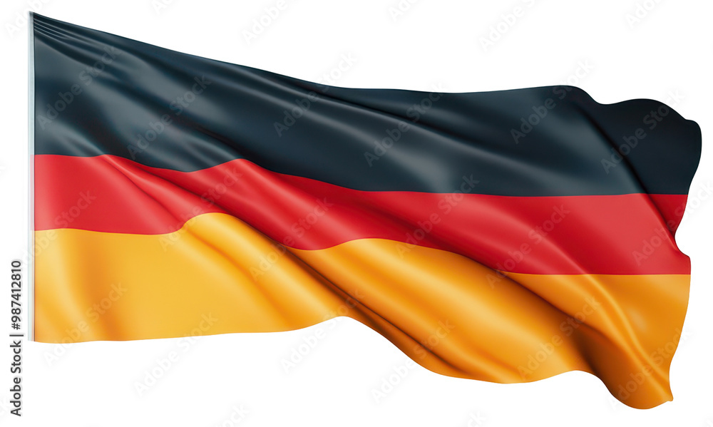Naklejka premium German flag waving with a transparent background.