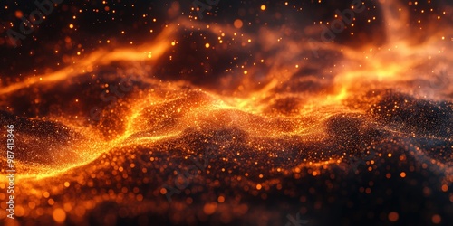 Close-Up of Flames on Black Background