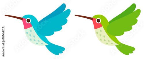 Simple cartoon hummingbird illustration