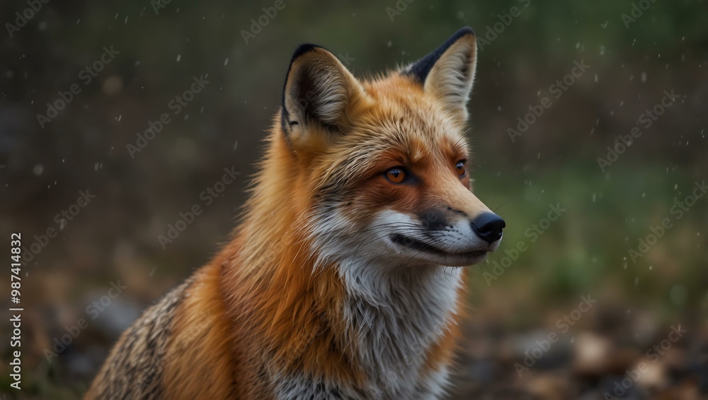 Red fox with splashes of color. Red fox with splashes of color.