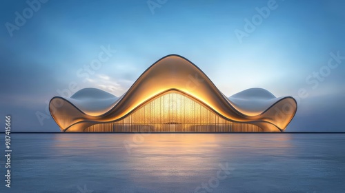 Al Shaqab Equestrian Center Glowing with Elegant Architecture in Qatar