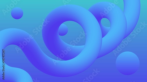 Fluid Neon 3D Shapes Background